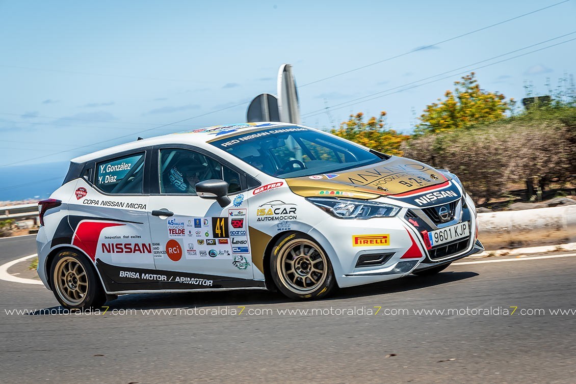 Borja Falcón e Ibán Santana primera victoria en la Copa Nissan Micra Canarias 2021