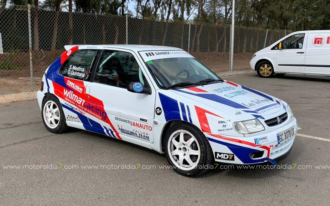 Guayasen Ortega con el Clio Rally5 de Sández Competición