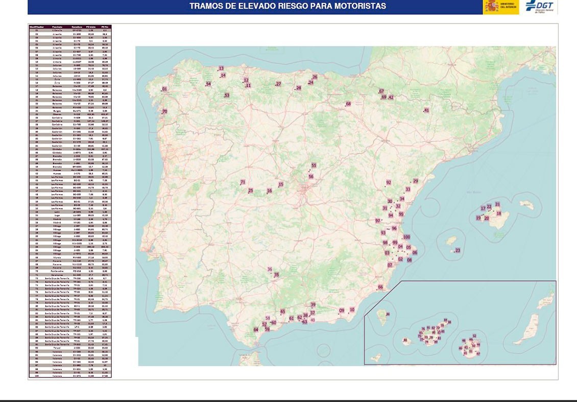 A simple vista se aprecia la concentración de puntos negros tanto en TF como GC, en relación a zonas en penísula.