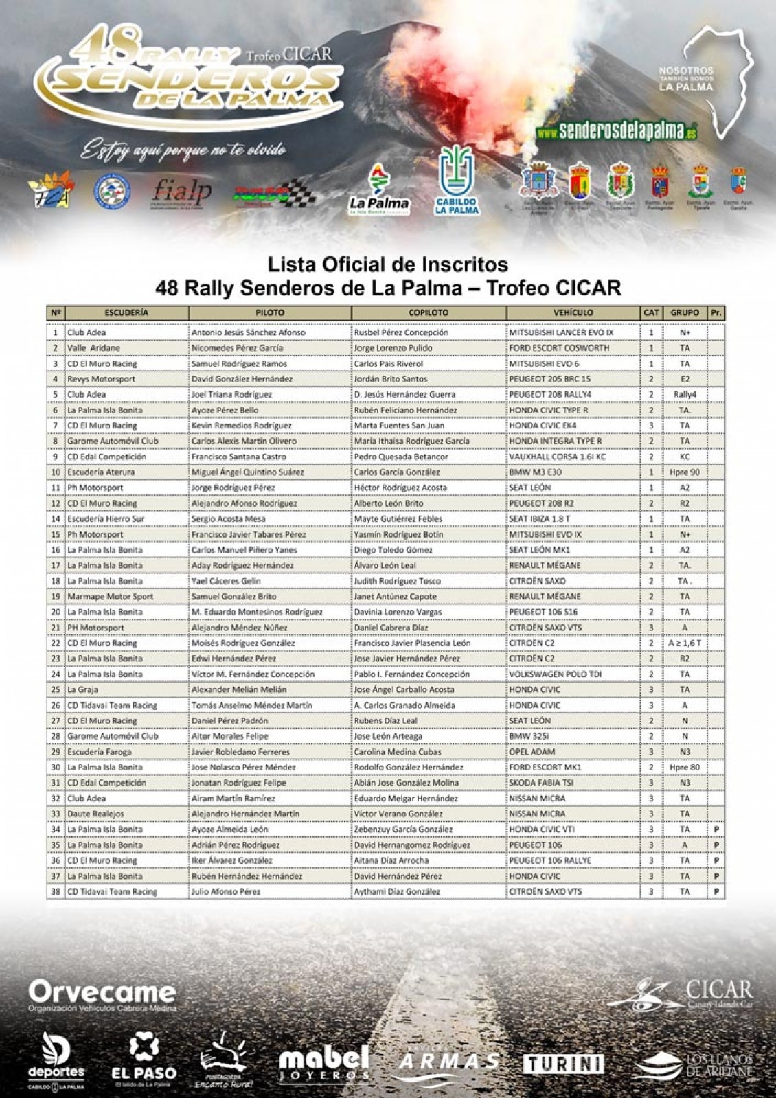 Rally Senderos de La Palma, el titulo insular en juego